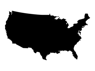 united states map vector silhouette illustration