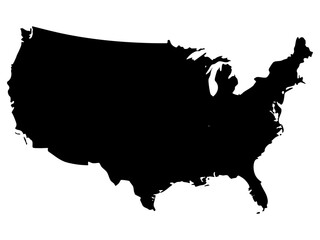 united states map vector silhouette illustration