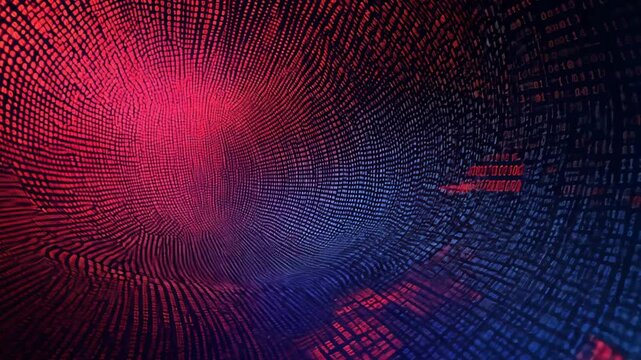 Abstract Digital Tunnel: A Vortex of Binary Code