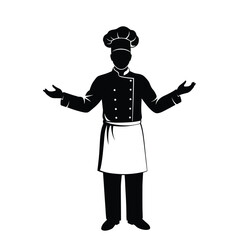 Shef cooking man icon silhouette vector illustration design on white background.