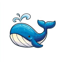 Cartoon whale with spout
