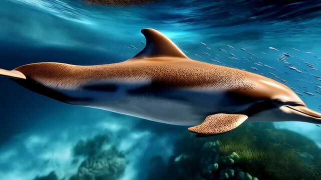 Two Dolphins Swimming in Ocean