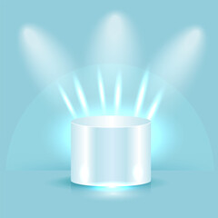 Realistic podiums with highlights and shadows, universal round, oval, stepped. For your creative designs.