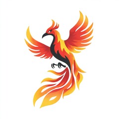 Fototapeta premium Phoenix Bird Flying from Fire