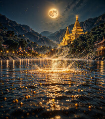 night view of wat phra kaew bangkok