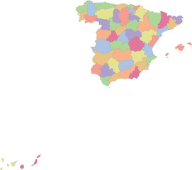 Vector map of Spain with provinces