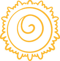 Abstract sun. Graphic element in doodle style