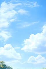 Pastel blue sky with light clouds