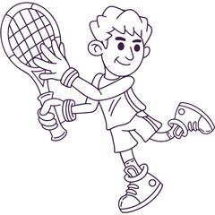 Professional Tennis Athlete Playing on Court