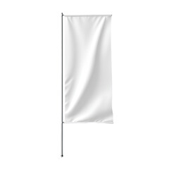 Blank white banner on a flagpole