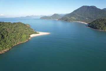 Fototapeta premium Aerial Photos of Prumirim Island, Ubatuba