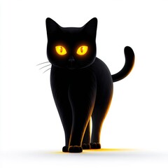 Fototapeta premium Black Cat with Bright Eyes 