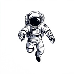 Astronaut floating in space, icon