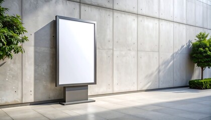 Blank Advertising Display in Outdoor Setting