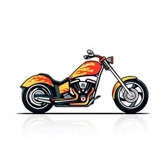 Fototapeta premium Roaring Motorcycle with Flames