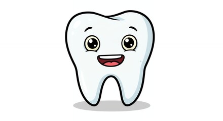 Cute cartoon happy tooth illustration