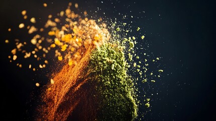 Abstract blend of spices representing art of cooking Flavor profiles culinary ingredients