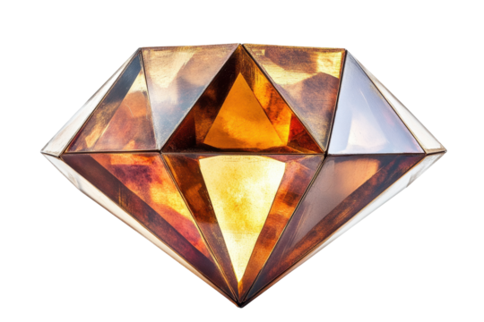 Shiny diamond resting on a reflective surface with a transparent background showcasing its brilliance and elegance in a softly lit environment - Powered by Adobe