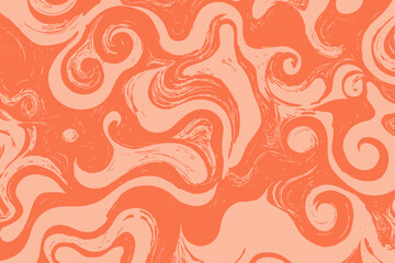 Groovy 60s 70s Psychedelic Seamless Swirl Pattern with Waves and Blobs