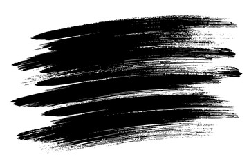 Black Brush Strokes Vector Abstract Grunge Texture Paint Smear Ink Splatter Artistic Design Element