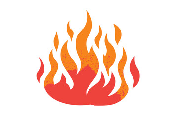 Fire Flame Icon Crayon Vector Logo Hot Heat Symbol Abstract Silhouette Red Stroke Scribble Pastel Art