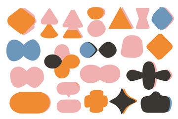 Groovy Retro Shapes Vector Set � 70s 80s Pop Art Abstract Elements and Y2K Funky Geometric Badges for Poster and Logo Design