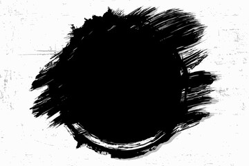 Hand Drawn Grunge Badge Brush Black Sticker Vector