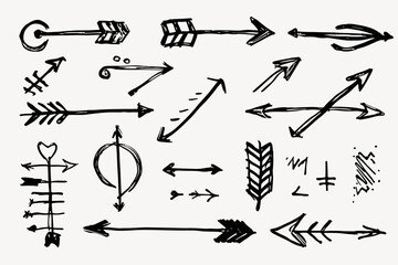 Hand Drawn Arrow Mark Icons Vector Set