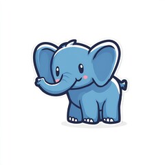 Obraz premium Baby Elephant Cartoon Icon