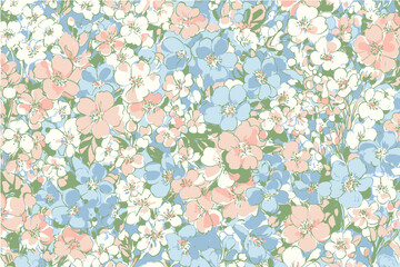 Liberty Millefleurs Seamless Floral Pattern � Elegant Hand-Drawn Small Flower Vector Design © John