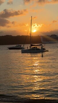 sailboat at sunset