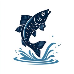 Fototapeta premium Stylized Fish Jumping Out of Water