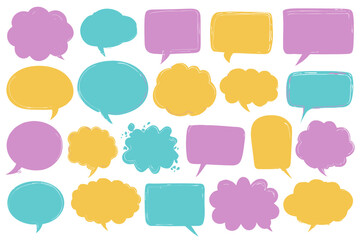 Colorful Blank Speech Bubbles Vector Set Chat Message Boxes Dialog Balloons Communication Frames