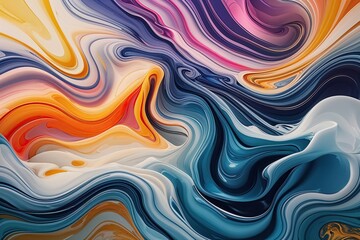 Obraz premium Whimsical Fluid Design with Dynamic Swirl Patterns