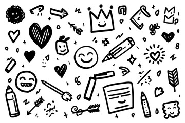 seamless pattern with doodle elements