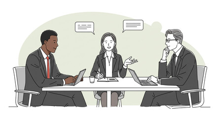 Business Meeting Strategy Session Diverse Team Brainstorming Professional Collaboration Ideas