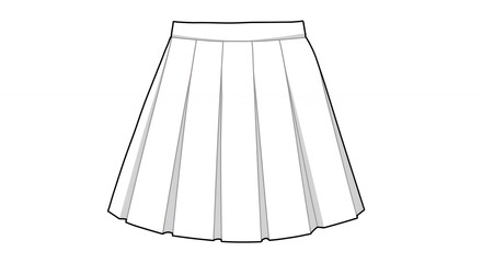 Pleated skirt illustration