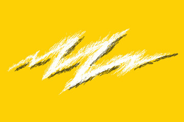 Hand Drawn Thunder Lightning Bolt Doodle Icon Crayon Sketch Electric Energy Flash Vector