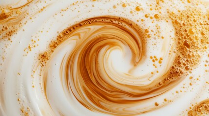 Abstract Swirling Cream Coffee Texture Background Design Image Brown White Beige Swirl Milk Foam Coffee Art Latte Cappuccino Mocha
