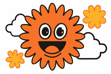 Simple naive hippie groovy floral and botanical vector with hand drawn flowers and plants for modern art prints frames posters and placards