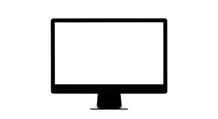 Blank Screen Desktop Computer Mockup Minimalist Workspace Modern Tech Digital Display Gadget White