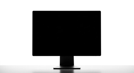 Sleek Modern Black Monitor Design Minimalist Workspace Setup Professional Grade Computer Display