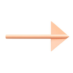 Minimal Arrow with a Simple Form in Pastel Peach Isolated on Transparent Background