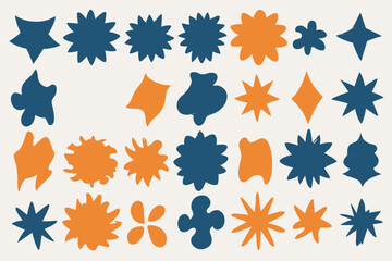 Hand Drawn Stars Vector Set Badges Stickers Geometric Abstract Design Elements for Branding Packaging and Social Media