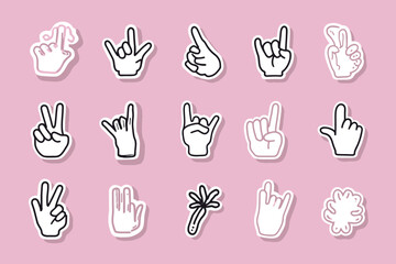 Hand Drawn Hands and Gestures Icon Set Minimal Linear Illustrations for Logo Poster Social Media Stickers