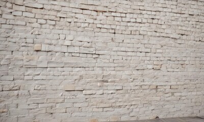 Fototapeta premium Weathered white brick, uneven surface, grungy, masonry, distressed, rustic