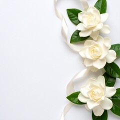 クチナシの花とリボン