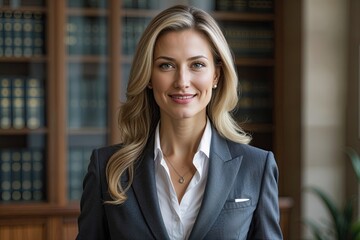 Obraz premium Powerful Portrait of a Successful Business Woman Leader in Professional Suit