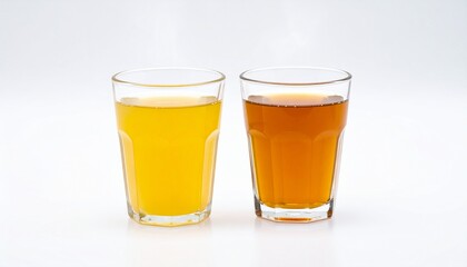 Bone broth and detox drinks on isolated white background with steam effect and soft directional lighting