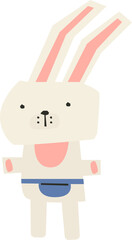 Happy Bunny with Pouch Paper Cut